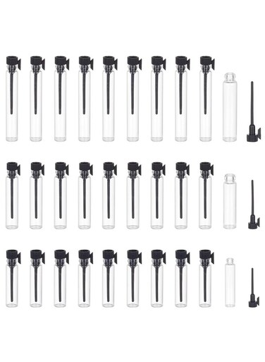 perfume sample bottles, leak-proof, 1ml, 2ml, 3ml mini empty perfume bottles, glass bottles with caps, suitable for essential oils, aromatherapy, body oils (white).