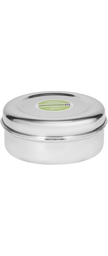 Royalford 10 CM Round Stainless Steel Puri Dabba- RF11470 Premium-Quality, 100% Food-Grade, BPA-Free, Leak-Proof, Airtight Container to Keep Food Fresh Silver