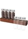 Coffee Bean Storage Tubes, Portable Coffee Bean Jars Canisters, Coffee Bean Storage Tubes with Walnut Wood Display Stand Sealed, Coffee Bean Glass Vials with Lid for Coffee Bean Tea Spice (7 holes)