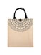 Juicemoo Eco Friendly Jute Bag, Large Capacity Jute Tote, Reusable Camping Beach for Picnic Shopping(M)