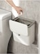 1-Piece Clamshell Trash Can Wall Mounted Waste Bin Trash White 29x26x16 Centimeter