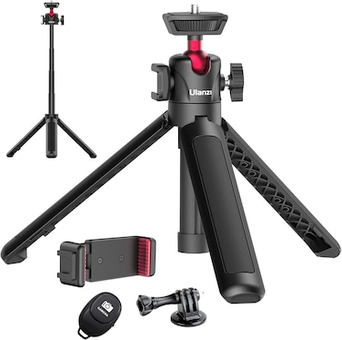 Ulanzi MT-16 Camera Tripod Stand Holder Mini Tabletop Tripod Selfie Stick with Cold Shoe Travel Tripod for iPhone 12 Canon G7X Mark III Sony ZV-1 RX100 VII A6600 Vlogging Filmmaking Live Streaming