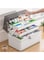 LOBOY Medicine Storage Box with Portable Handle,First Aid Safe Medication Storage Box for Family Use,Medicine Kit Case Organizer,Medicine/Jewelry Storage Organiser,Removable Pill Case