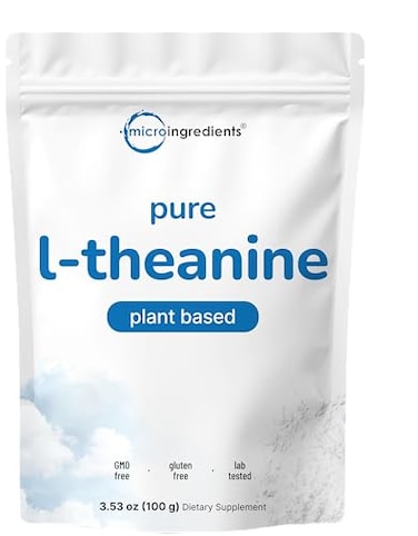 Micro Ingredients Pure L-Theanine Powder, 100 Grams (1 Year Supply), Filler Free, No Gmos And Vegan Friendly