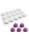 ELECDON Mousse Mould, Silicone Dessert Moulds for Jelly Pudding Chocolate Round Shape Mould Silicone Half Ball Sphere Muffin Pastry Tray for Making Chocolate Cake Jelly Dome Mousse Pudding, 15 Holes
