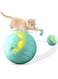 Mumoo Bear Interactive Cat Toy Ball, Cat Balls Automatic Moving Rolling Cat Toys for Indoor Cat Kitten, with 2 Modes, LED Lights Changeable, Type-C Rechargeable, Mint Green Green