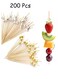 200 Pcs Bamboo Skewers, Disposable Eco-Friendly Picks for Fruit Platters, Beverage Decoration, Weddings, Banquets, and Parties