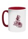 Coffee Grinder And Bean Printed Coffee Mug Red/White/Brown 325ml