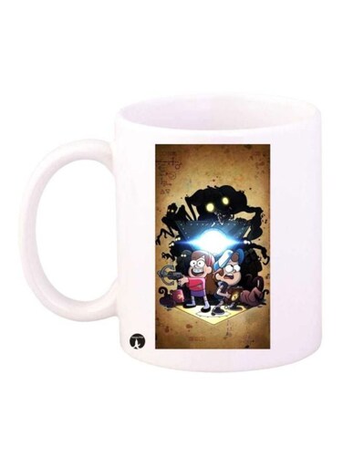 Gravity Falls Printed Coffee Mug White/Black/Yellow