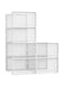 Kuject X-Large Shoe Storage Boxes Organizers for Closet 6 Pack, Fit Size 11,Clear Plastic Stackable Sneaker Containers for Entryway, Space Saving Shoe Rack Holder, White