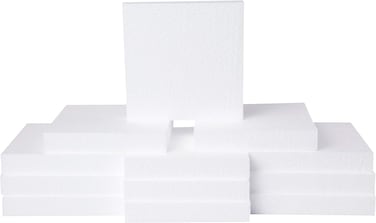 CRAFT MAGIC 12-Pack Foam Cubes &ndash; EPS Polystyrene Blocks for Crafting, Modelling, Art Projects and Floral Arrangements (6 &times; 6 &times; 1 in)