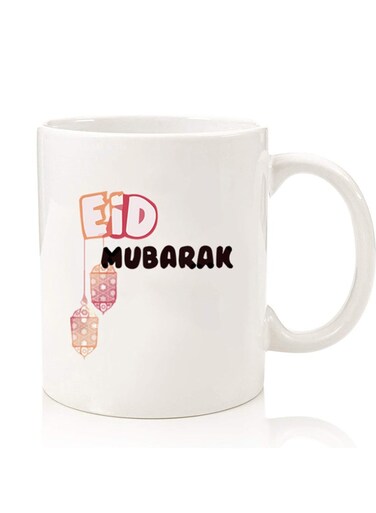 Premium Quality Two Sided Printed Coffee Mug Tea Cup For Home Office, Kids Men Women Eid Mubarak Black