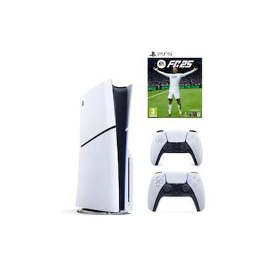 Sony PlayStation 5 Slim Disc Console With Extra DualSense Controller And FC25 Bundle - International Version