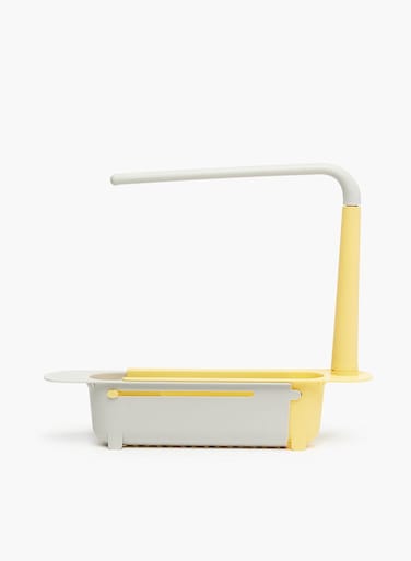 Kitchen Sponge Holder - For Dish Cloth, Soap And Sponge Rack - Kitchen Accessories - Kitchen Tools - Sponge Rack/Yellow Grey 32 x 6 x 27cm