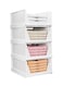 4 Pack Folding Closet Organizers Storage Box, Stackable Plastic Drawer Basket for Clothing(White)