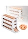 Refrigerator Egg Storage Box, 4 Tier Rolling Egg Holder Dispenser, Kitchen Automatic Scrolling Egg Organizer, Kitchen Large Capacity Dedicated Rolling Egg Storage Rack, White