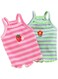 Cute Summer Dog T Shirt Striped Pet T-Shirts Soft Breathable Lightweight Dogs Tee Shirt Sleeveless Vest Dog Apparel for Medium Small Dog (Green +Pink, S)