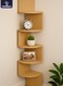 5-Tier Floating Wood Wall Corner Shelf with Zig Zag Design Bookshelf Home Decor