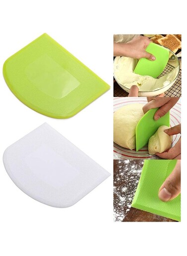 Pieces Dough Scraper Bowl Food-safe Plastic ,Multipurpose Food Scrappers For Bread Dough Cake Fondant Icing