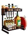 2-Tier Kitchen Storage Rack/Organizer for Multi-usage, Kitchen Utensils, Spices, Toilet Accessories Storage Kitchen Organizer (Black) Black &acirc;&euro;Ž42.2 x 24.2 x 9.2cm