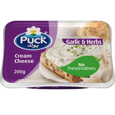 Puck Garlic and Herbs Natural Cream Cheese Spread, 200g
