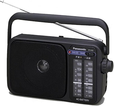 Panasonic RF-2400D Panasonic RF-2400D Portable Radio AM/FM 2Band Receiver, Black (Pack of1)