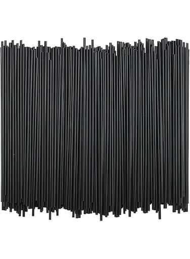 Rupert and Jeoffrey's Trading Co. Tall Plastic Coffee Stir Sticks - 7 Inch Coffee Stirrer Sip Straws (Black, 1000)