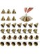 KASTWAVE Craft Bells Bulk, 34 PCS Bronze Jingle Bells Vintage Bells with Spring Hooks for Wind Chimes Housebreaking Doorbell Wedding