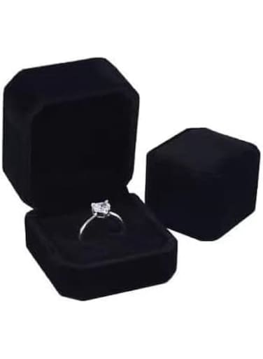 Velvet Black Ring Boxes for Jewellery Gift Boxes Ring Box for Engagement Ring Boxes Gift Small Ring Gift Boxes Earring Box Wedding Day Wedding Ring Boxes for Ceremony Men and Women (One size, Black)