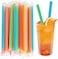 Jumbo Drinking Straws Individually Wrapped,100 Pack 9 Inch Long Extra Wide Smoothie 0.45" Assorted Bright Color Disposable Boba Bubble Tea,Milkshakes Slushies Straws