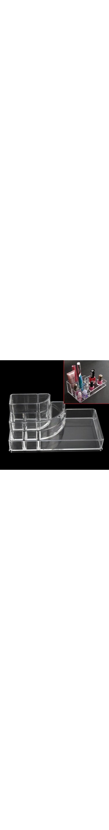FOK Multi Grid Acrylic Makeup Organiser Transparent Plastic Cosmetic Storage Box/Display Stand Organizer