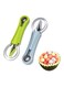 Baller Scoop, 4 In 1 Stainless Steel Watermelon Cutter Fruit Carving Tools Set for Salad Scoop Ice Cream Slicer Dig Pulp Separator Dig Knife and Cookie DIY 1 Blue and 1 Green