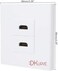 DKURVE&reg; White HDMI compatible Wall Plate/Faceplate 86 Type Wall Panel Socket HDTV High Definition Digital TV Network Cable Outlet for Hotel Home Office Building (2 Port)