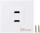DKURVE&reg; White HDMI compatible Wall Plate/Faceplate 86 Type Wall Panel Socket HDTV High Definition Digital TV Network Cable Outlet for Hotel Home Office Building (2 Port)