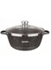 Ceramic Non Stick Cooking Pot With Glass Lid Black 20cm