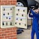 Rubik 64-Keys Metal Storage Cabinet Safe Box with Key Lock, Wall Mounted Key Storage Cabinet Organizer for Hotels Realestate Warehouse Schools Universities Business (Off White)