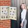 Rubik 64-Keys Metal Storage Cabinet Safe Box with Key Lock, Wall Mounted Key Storage Cabinet Organizer for Hotels Realestate Warehouse Schools Universities Business (Off White)