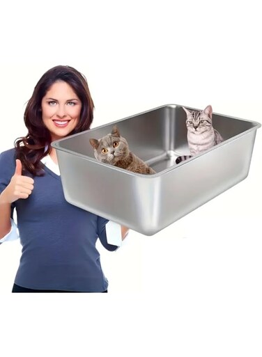 TRADE BAY XXXL Cat Litter Box Stainless Steel(201) 60X40X20cm