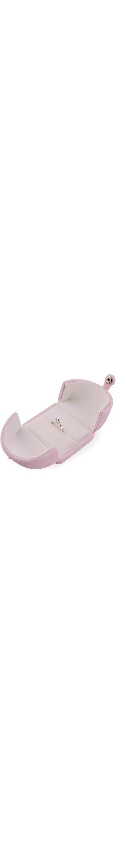 Oasisgalore Pink Velvet Ring Box, Cute Rings Storage Box Small Gift Box