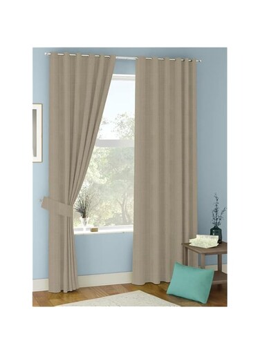 AMALI Linen Textured Soft Curtains, Burlap Curtains Window Curtain Drapes for Bedroom/Dining/Living Room Set of 2 Panels, 50" x 108", Beige