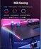 طاولة ألعاب سوداء ١٦٠ سم، مع إضاءة LED RGB   تصميم أنيق ومتين لعشاق الألعاب