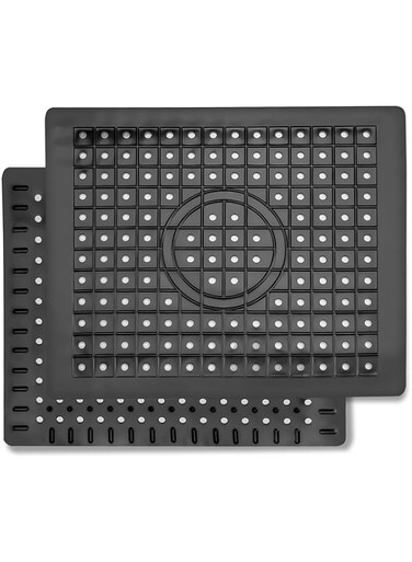 Kitchen Sink Mat, Sink Protect Mat, Dish Drying Mat for Bottom of Kitchen Sink, PVC Kitchen Adjustable Stainless steel, Fast Draining Sink Mats with Grid, 12&quot; x 10&quot;, Black