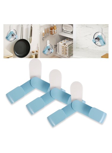 3 PackPan Pot Lid Rack , No Drilling Adhesive Pot Lid Holder Storage for Under Cabinet Door Wall Mount, Adjustable Kitchen Cutting Board Pan Lid Organizers