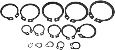 AL ARQAM Circlip External Retaining Ring, Retaining Rings Set with Plastic Box Assortment Set Heat Treated Retaining Clips Rings Kit Anti Wander Washers Hardened Construction Fixings