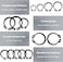 AL ARQAM Circlip External Retaining Ring, Retaining Rings Set with Plastic Box Assortment Set Heat Treated Retaining Clips Rings Kit Anti Wander Washers Hardened Construction Fixings