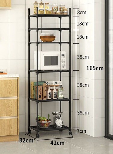 Shelves - 6 Tier Shelf Organizer, Sturdy Metal Shelving with Adjustable Leveling Feet, Space-Saving Shelves Organizer for Pantry, Laundry, Kitchen