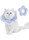 Jaffiust Cat Recovery Collar, Soft Elizabeth Pet Cone Adjustable Protection Wound Healing Cone, Adorable Flower Neck Pillow Prevents Licking, Biting, Dog Scratch Hood (Purple M)