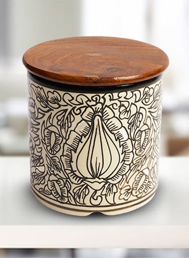 And Twine Kalamkari Circular Canister Set of 2