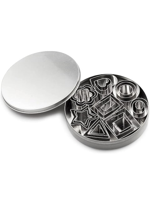 Arabest 24 Pcs Mini Cookie Cutters Set -Spring Cookie Cutters/Mini Geometric Shapes Cookie Cutters, Round Mini Cookie Cutters/Vegetable Donuts Shape Cutters (24 PCS SET)
