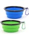 Joyzzz Collapsible Dog Bowls, 2 Packs Large Size Portable Foldable Travel Water Bowl, Food Dishes with Carabiner Clip for Traveling, Walking, Hiking